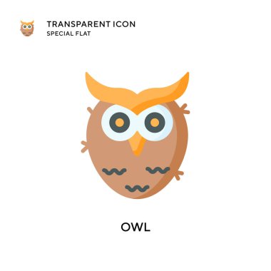 Baykuş vektör simgesi. Düz çizim. EPS 10 vektörü.