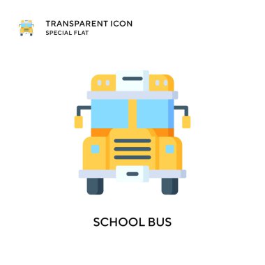 Okul servisi vektör simgesi. Düz çizim. EPS 10 vektörü.