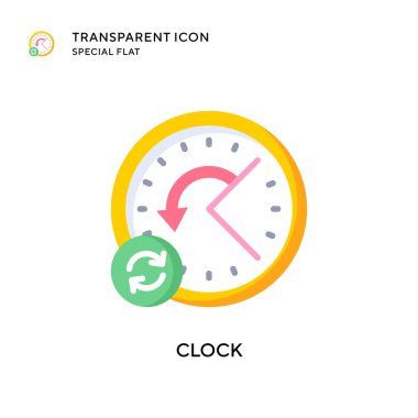 Saat vektör simgesi. Düz çizim. EPS 10 vektörü.