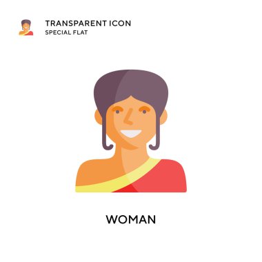 Kadın vektör simgesi. Düz çizim. EPS 10 vektörü.