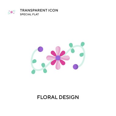 Çiçek tasarım vektör simgesi. Düz çizim. EPS 10 vektörü.