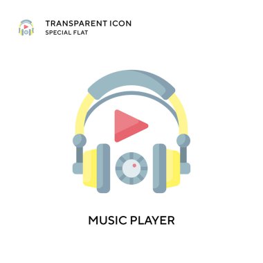 Müzik çalar vektör simgesi. Düz çizim. EPS 10 vektörü.