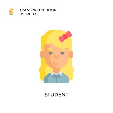 Öğrenci vektör simgesi. Düz çizim. EPS 10 vektörü.