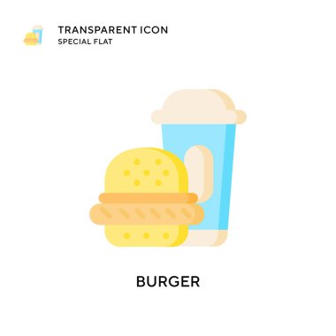 Burger vektör ikonu. Düz çizim. EPS 10 vektörü.