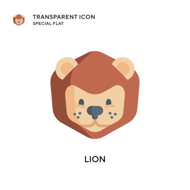 Aslan vektör simgesi. Düz çizim. EPS 10 vektörü.