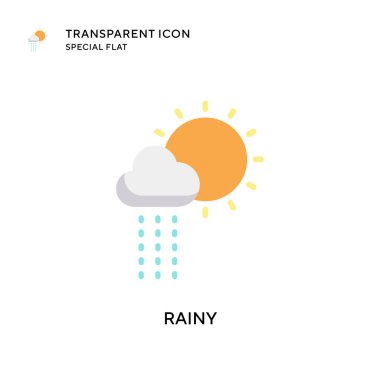 Yağmurlu vektör simgesi. Düz çizim. EPS 10 vektörü.