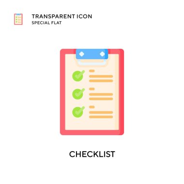 Kontrol listesi vektör simgesi. Düz çizim. EPS 10 vektörü.