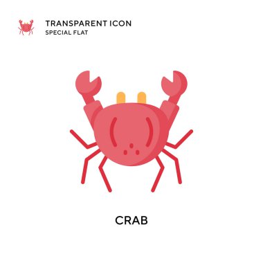 Yengeç vektör simgesi. Düz çizim. EPS 10 vektörü.