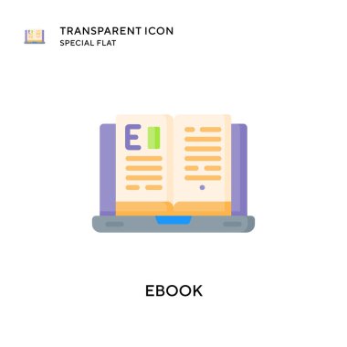 Ebook vektör simgesi. Düz çizim. EPS 10 vektörü.