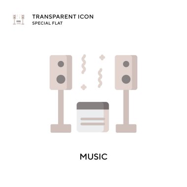 Müzik vektörü simgesi. Düz çizim. EPS 10 vektörü.