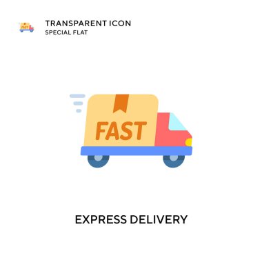 Teslimat vektör simgesini ekspres. Düz çizim. EPS 10 vektörü.