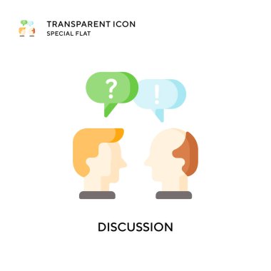 Tartışma vektör simgesi. Düz çizim. EPS 10 vektörü.