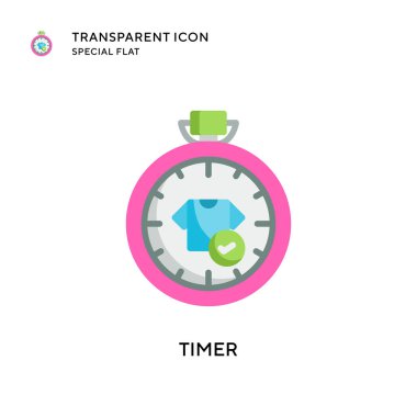 Zamanlayıcı vektör simgesi. Düz çizim. EPS 10 vektörü.