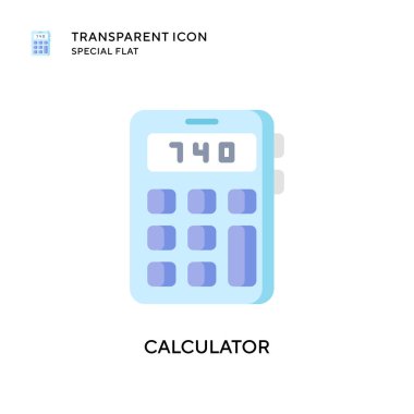 Hesap makinesi vektör simgesi. Düz çizim. EPS 10 vektörü.