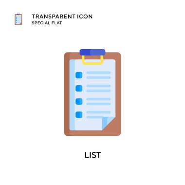 Vektör simgesini listele. Düz çizim. EPS 10 vektörü.