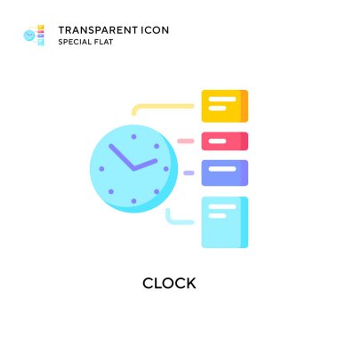 Saat vektör simgesi. Düz çizim. EPS 10 vektörü.