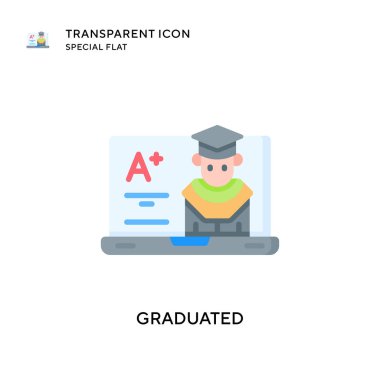Mezuniyet vektör simgesi. Düz çizim. EPS 10 vektörü.