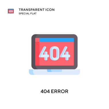 404 hata vektör simgesi. Düz çizim. EPS 10 vektörü.
