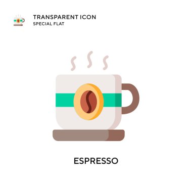 Espresso vektör simgesi. Düz çizim. EPS 10 vektörü.