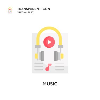 Müzik vektörü simgesi. Düz çizim. EPS 10 vektörü.