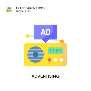 Reklam vektörü simgesi. Düz çizim. EPS 10 vektörü.