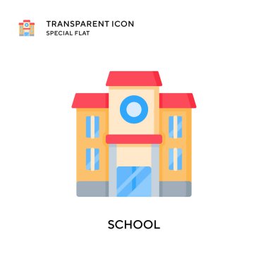 Okul vektör simgesi. Düz çizim. EPS 10 vektörü.