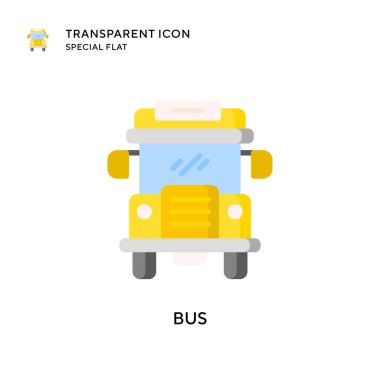 Otobüs vektör simgesi. Düz çizim. EPS 10 vektörü.