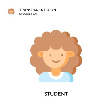 Öğrenci vektör simgesi. Düz çizim. EPS 10 vektörü.