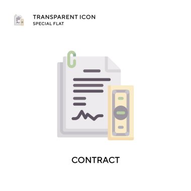 Kontrat vektör simgesi. Düz çizim. EPS 10 vektörü.