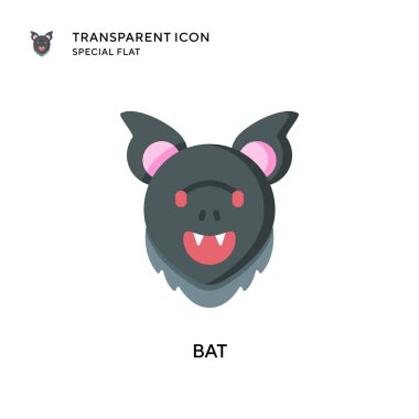 Yarasa vektör simgesi. Düz çizim. EPS 10 vektörü.