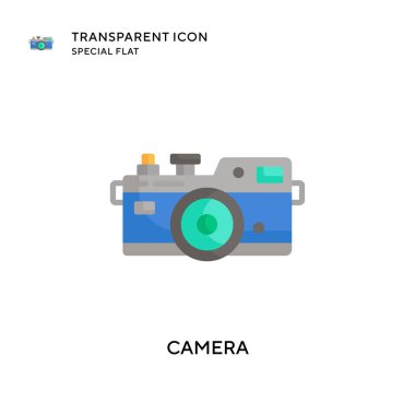 Kamera vektör simgesi. Düz çizim. EPS 10 vektörü.