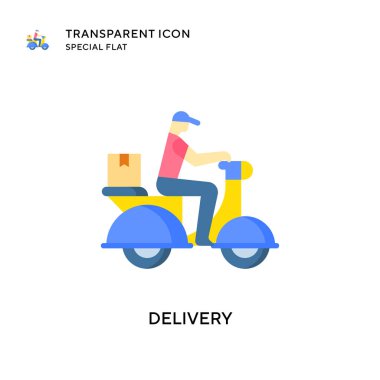 Teslimat vektör simgesi. Düz çizim. EPS 10 vektörü.