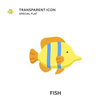 Balık vektör simgesi. Düz çizim. EPS 10 vektörü.