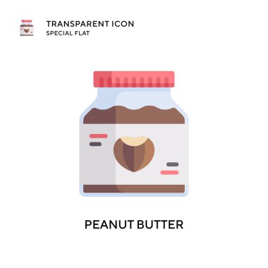 Fıstık ezmesi vektör simgesi. Düz çizim. EPS 10 vektörü.