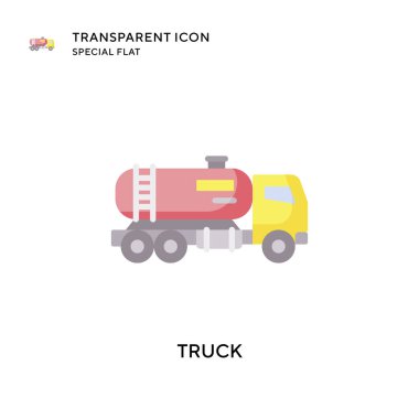 Kamyon vektör simgesi. Düz çizim. EPS 10 vektörü.