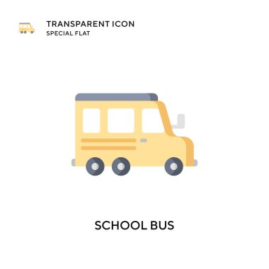 Okul servisi vektör simgesi. Düz çizim. EPS 10 vektörü.