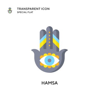 Hamsa vektör simgesi. Düz çizim. EPS 10 vektörü.