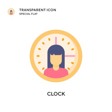 Saat vektör simgesi. Düz çizim. EPS 10 vektörü.