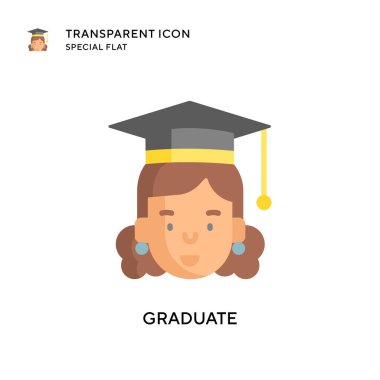 Mezuniyet vektör simgesi. Düz çizim. EPS 10 vektörü.