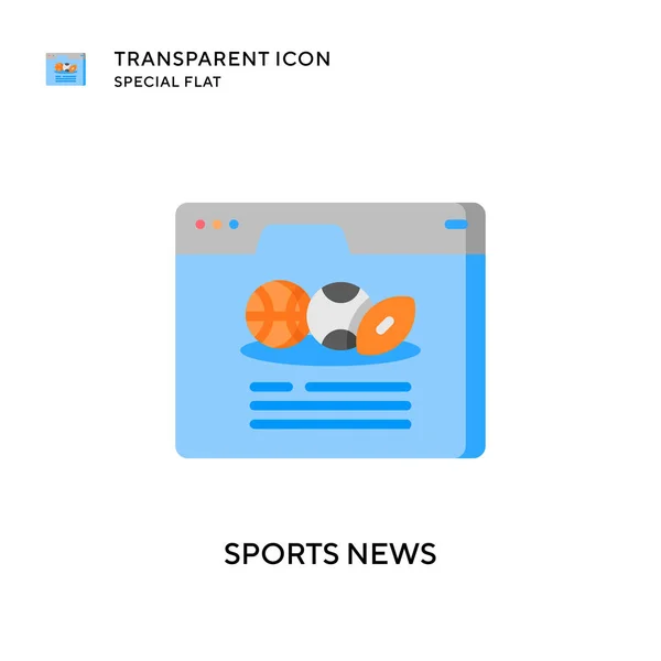 Noticias Deportivas Icono Vector Ilustración Estilo Plano Eps Vector — Vector de stock