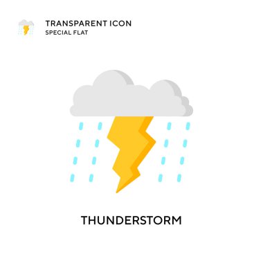 Fırtına vektör simgesi. Düz çizim. EPS 10 vektörü.