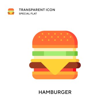 Hamburger vektör ikonu. Düz çizim. EPS 10 vektörü.