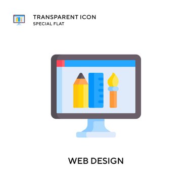 Web tasarım vektör simgesi. Düz çizim. EPS 10 vektörü.