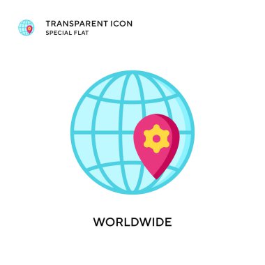 Dünya çapında vektör simgesi. Düz çizim. EPS 10 vektörü.