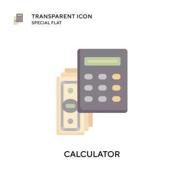Hesap makinesi vektör simgesi. Düz çizim. EPS 10 vektörü.
