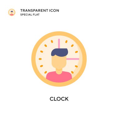 Saat vektör simgesi. Düz çizim. EPS 10 vektörü.