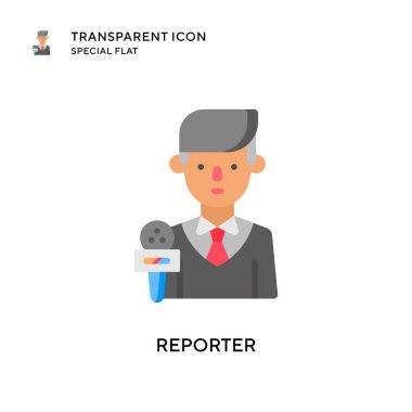 Muhabir vektör simgesi. Düz çizim. EPS 10 vektörü.