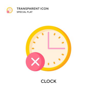 Saat vektör simgesi. Düz çizim. EPS 10 vektörü.