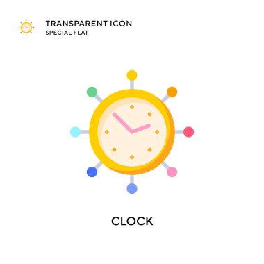 Saat vektör simgesi. Düz çizim. EPS 10 vektörü.