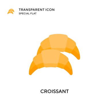 Kruvasan vektör ikonu. Düz çizim. EPS 10 vektörü.